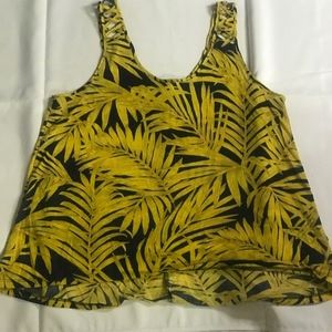 Yellow and navy blue top